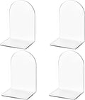 Lulonpon 4 Pieces Book Ends, Bookends, Books End for Shelves, Books End for Heavy Books, Clear Bookends, Acrylic Book Ends for School, Library,Desktop Organizer and Book Shelves