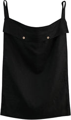 Linen Hanging Laundry Bag, 100% Linen Over The Door Laundry Hamper with Buttons and Zipper, Space Saving Door Hampers for Laundry Dirty Clothes Home Travel, Black