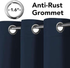 H.VERSAILTEX Blackout Curtains for Bedroom Thermal Insulated Room Darkening Living Room Curtains 72 Inch Long Grommet Privacy Protection Window Curtain Panels/Drapes for Nursery, 2 Panels, Navy Blue