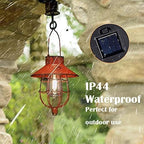 YAKii 6 Pack Solar Lantern Hanging Waterproof Outdoor Metal Solar Lamp with Warm White Light Decorate for Yard Garden Pathway Patio Porch (Red)