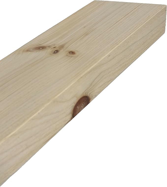 Joel's Antiques 24 Inch Floating Shelves for Wall - 24x6x2 in - Unfinished Wood Shelf Design, Wooden Wall Shelves for Bedroom, Bathroom, Kitchen and Living Room - Display and Store Your Décor at Home