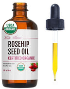 Kate Blanc Cosmetics Rosehip Oil for Face & Softer Glowing Skin (1oz, Organic, Pure, Cold Pressed) Rosehip Seed Face Oil for Facial & Gua Sha Massage