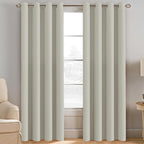 H.VERSAILTEX Extra Long Room Darkening Window Treatment Panels for Bedroom Living Room, Thermal Insulated Solid Grommet Curtains for Nursery (2 Panels, Ivory/Cream, 52 Inch by 108 Inch)