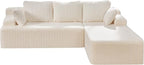 Hobestluk Modular Sectional Sofa Couches 108" L-Shape Couch 3 Seat Modular Sofa Memory Foam Sectional Couches for Living Room, Boneless Couch with Oversized Chaise (White, Right Facing)