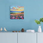 Colorful wildflowers field scenery poster artwork wall decoration wildflowers everywhere wall painting suitable for bedroom home office