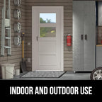 GORILLA GRIP 100% Waterproof All-Season WeatherMax Doormat, 47x35, US Designed Natural Rubber, Stain and Fade Resistant, Low Profile Indoor Outdoor Door Mats, Easy Clean Patio Mat, Light Gray Bones