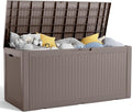 Vixzen 100 Gallon Waterproof Deck Box – Outdoor Storage Organizer for Patio & Garden,Grey