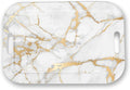 Serving Trays with Handles, 14.5 x 9.8 inch Rectangular Plastic Tray for Restaurant, Kitchen, Golden White Marble