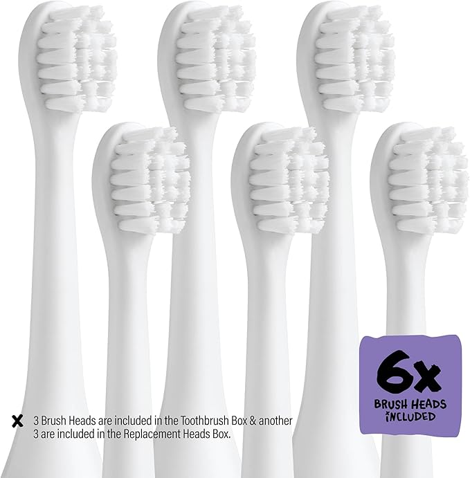 Kids Electric Toothbrush - Rechargeable Vibrating Toothbrush with Timer Includes 6 Replacement Heads, Gently Cleans Teeth, Girls & Boys, Kids & Toddlers Age 2+, Alien