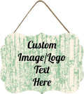 Personalized Wooden Welcome Sign Front Door Decor Personalized Home Sign Door Decorations Customized Image/Text Hanging Door Sign Farmhouse Decorations for Home Office 11.2 * 8 Inch