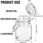 Spice Jars, 12 Pack 4oz Small Glass Jars with Airtight Hinged Lid, With 12 Spice Labels & Silicone Funnels, Airtight Glass Jars for Spices, Art Craft Storage (12 Pack)
