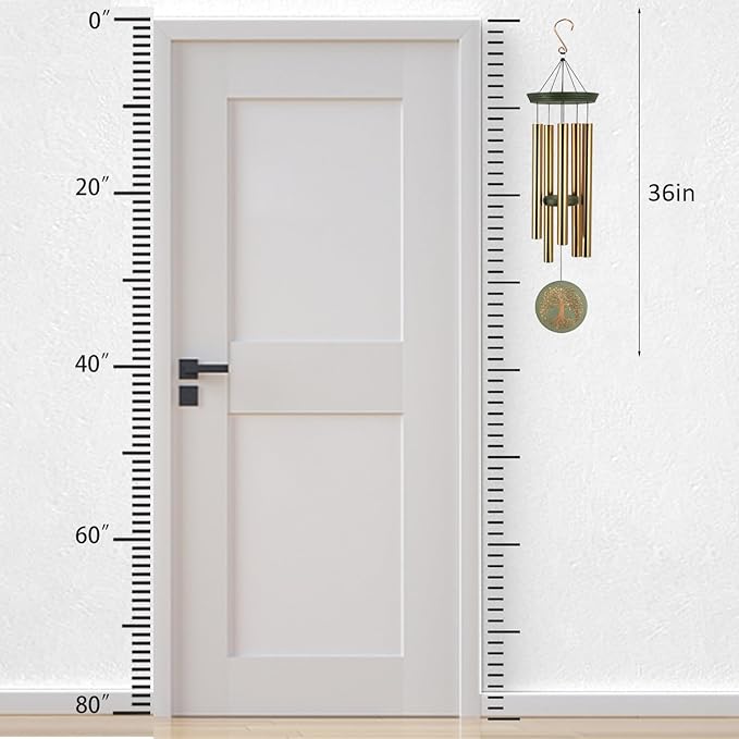 Wind Chimes for Outside,Outdoor Wind Chimes for Mother & Grandma - Large Garden Hanging Decor with Tree of Life Engraving, Perfect for Yard, Home, Christmas, Birthdays