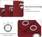 Easy-Going Blackout Curtains for Bedroom, Solid Thermal Insulated Grommet and Noise Reduction Window Drapes, Room Darkening Curtains for Living Room, 2 Panels (42x54 in, Christmas Red)