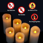 Flameless Candles Flickering LED Candles Set of 12 (D:2.2" X H:5") Ivory Real Wax Pillar Battery Opeated Candles with 10-Key Remote and Cycling 24 Hours Timer