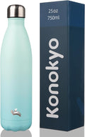 Insulated Water Bottles,25 oz Double Wall Stainless Steel Vacumm Metal Flask for Sports Travel,Mint