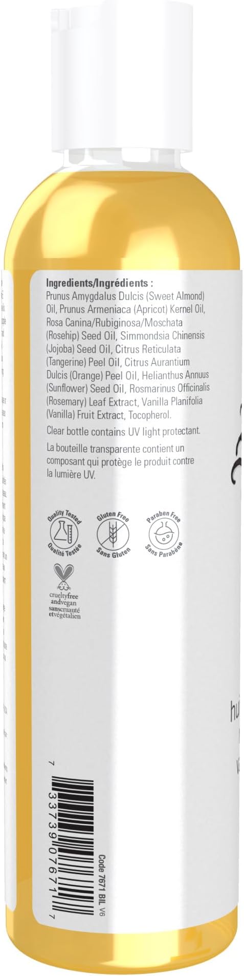 NOW Foods Solutions, Refreshing Vanilla Citrus Massage Oil, Skin Rejuvenating Blend, Supple Skin, 8-Ounce