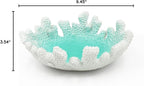 Turquoise Coral Textured Decorative Bowl,9.45" Medium Resin Decorative Centerpiece Bowl for Coastal Beach theme house table centerpiece decorations & Nautical decorations for coffee table