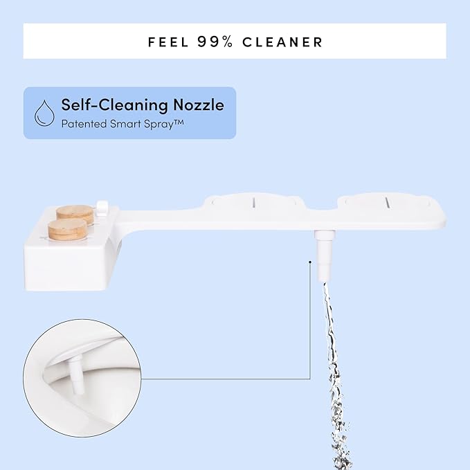 TUSHY 3.0 Spa Cool to Warm Water Bidet Attachment. Easy Universal Toilet Seat Install, Requires Sink Connection for Temperature Control. Fresh Self-Cleaning Clean Water, Gunmetal