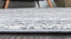 Unique Loom Rosso Collection Vintage, Traditional, Bohemian, Geometric, Distressed, Southwestern Area Rug (4' 0 x 4' 0 Round, Gray/Ivory)