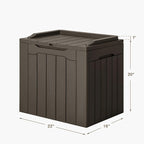 JUMMICO 31 Gallon Resin Deck Box Waterproof Indoor Outdoor Storage Boxes for Patio Furniture Cushions and Garden Tools (Brown)