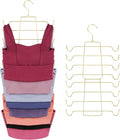 ZEDODIER Tank Top Hanger, 2 Pack Space Saving Bra Hangers, Non-Slip Hanging Sport Bras Holder, Closet Organizers and Storage for Camisoles Tank Tops Bras Ties Swimsuits Strappy Dress, Gold