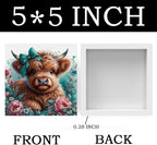 Highland Cow Decor, Highland Cow Gifts for women, Highland Cow Baby Decor, Cow With Pink Bow, Highland Cow Nursery Decor, Wooden Box Decor Sign for Home Farmhouse Office Living Room Table Shelf
