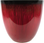 (EPR18-105 Large Egg Shaped Planter - Modern Indoor & Outdoor Decorative Flower Pot/Box (18 Inch, Red Flower)