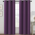 H.VERSAILTEX Blackout Curtains for Bedroom Thermal Insulated Room Darkening Living Room Curtains 84 Inch Long Grommet Privacy Protection Window Curtain Panels/Drapes for Nursery, 2 Panels,Plum Purple