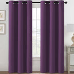 H.VERSAILTEX Blackout Curtains for Bedroom Thermal Insulated Room Darkening Living Room Curtains 84 Inch Long Grommet Privacy Protection Window Curtain Panels/Drapes for Nursery, 2 Panels,Plum Purple