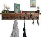 Coat Rack with Shelf Wall Mounted with Storage (Choose Your Length) Towel Rack Entryway Organizer Key Hooks (24" L (6 Hooks))