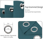 Easy-Going Blackout Curtains for Bedroom, Solid Thermal Insulated Grommet and Noise Reduction Window Drapes, Room Darkening Curtains for Living Room, 2 Panels(42x63 in, Peacock Blue)