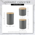 DII Kitchen Accessories Collection, Textured Matte Ceramic Canister Set, Antique White, Vine, 3 Piece