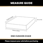 PrinceDeco Velvet Stretch Couch Cushion Cover, Sofa Slip Covers for Cushion Couch Chair Loveseat Sofa Furniture Protector Cushion Sofa Cover Each Width Up to 29.5", Grey