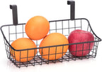 LeleCAT Cabinet Door Organizer Basket with hook Grid Storage Basket, Hang it behind a door or on a railing,BLack,4 Pack
