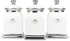 fanquare 30 OZ Cookie Jar, White Kitchen Canisters Set of 3, Farmhouse Porcelain Decorative Jars for Countertop, Ceramic Storage Jar for Coffee, Sugar, Tea Bag