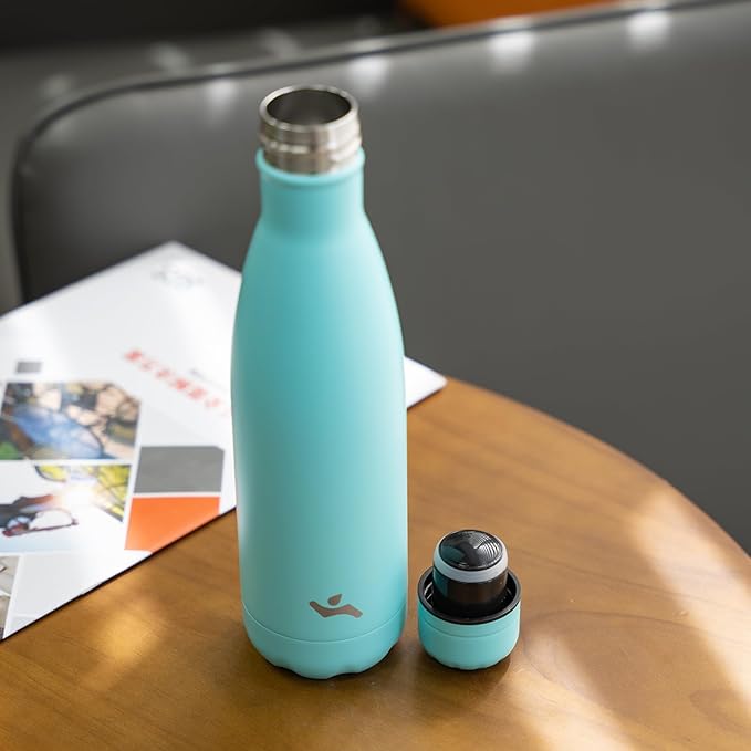 Insulated Water Bottles,25 oz Double Wall Stainless Steel Vacumm Metal Flask for Sports Travel,Turquoise