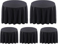 Surmente 120 inch Round Tablecloths -5 Pack Black Round Table Cloths, Polyester Fabric Table Covers for Wedding, Party, Banquet, or Restaurant