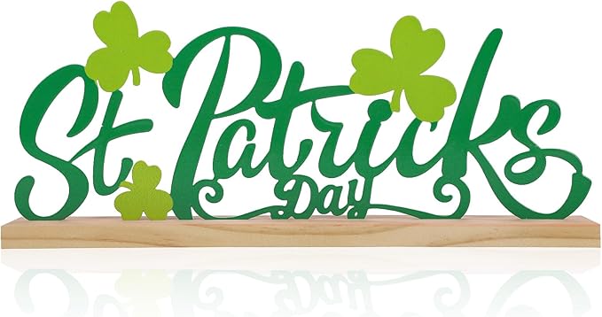 COCHIE Metal St. Patrick's Day Sign, St Patricks Day Decorations for Home, Office, Shelf, Mantel, Indoor, Shamrock Decoration, Saint Patrick Day Decor (Shamrock)
