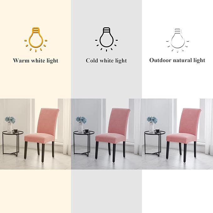 Joccun Chair Covers for Dining Room Set of 6,Dining Chair Slipcovers Stretch Dining Room Chair Covers Seat Protector,Washable Parsons Chair Cover for Home,Banquet(Dusty Pink,6 Pack)
