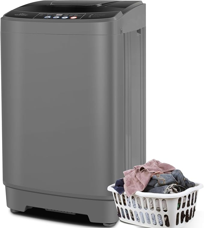 Nictemaw Portable Washing Machine 20Lbs Portable Washer Machine with Drain Pump, 2.8 Cu.ft Compact Washing Machine with 10 Programs 8 Water Levels Laundry Machine for Apartment, Home, Dorms, Rv