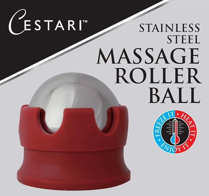 Massage Roller Ball - Stainless Steel Gel Balls for Heat + Ice Therapy - Back, Shoulder, Calf, Foot Massager with Heat or Cold - Myofascial Release - Deep Tissue Trigger Points - Hot Cold Roller..