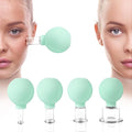 Meifuly Facial Cupping Set, 4 PCS Silicone Vacuum Suction Face Massage Cups, Skin Tightening Kit for Eyes, Face and Body (Green)