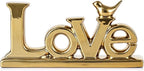 Love Sign Decoration - Gold Bird Sculpture Personalized Love Decor for Home, Living Room, Bedroom, Desktop & Cabinets