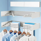 Drying Rack Clothing,Clothes Drying Rack Wall Mounted,Collapsible Hanging Racks for Laundry,Laundry Drying Rack,Wall Mounted Clothes Rack(31.5"-White) (White, 31.5 Inch)
