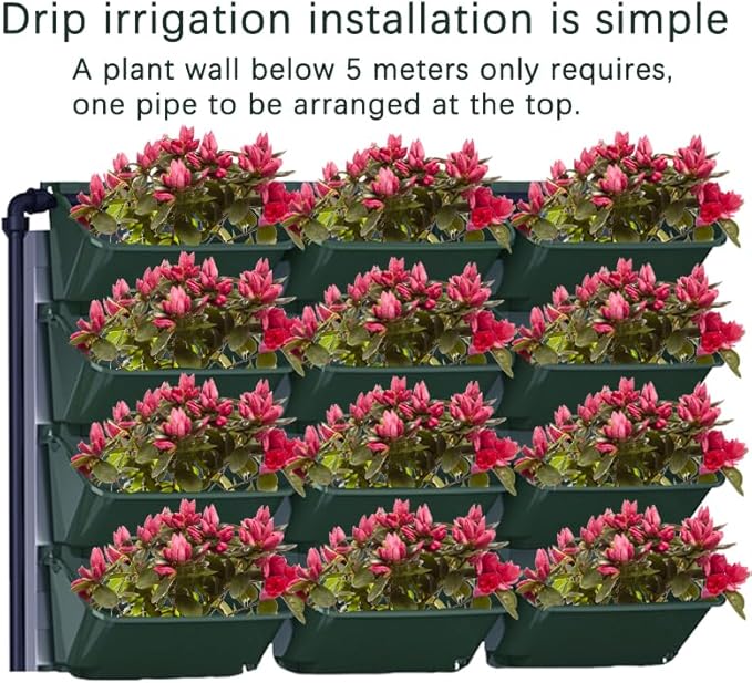 Self-Watering Wall Mounted Planter Set of 4, Indoor and Outdoor Vertical Planter, Stackable Wall Mounted, for Balcony Decoration