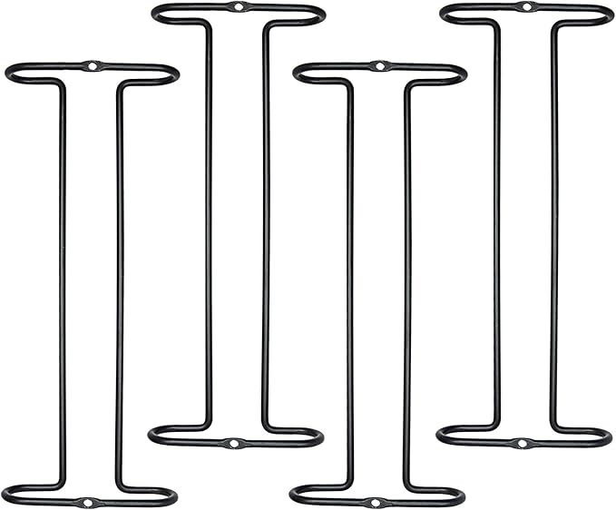 10 Inch Wine Glass Rack Under Cabinet Shelf Stemware Storage Hanging Hanger Organizer Glasses Holder with Drying Under Counter Metal for Kitchen and Bar Set of 2 Black
