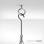 Sorbus® Pot and Pan Rack for Ceiling with Hooks — Decorative Oval Mounted Storage Rack — Multi-Purpose Organizer for Home, Restaurant, Kitchen Cookware, Utensils, Books, Household (Hanging Black)