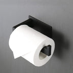 Toilet Paper Holder, Self Adhesive Tissue Holder Stainless Steel Rustproof Paper Roll Holder, No Drilling Easy to Install, Toilet Paper Rack Suitable for Office, Bathroom (Matte Black)