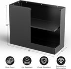 Tall Metal Cube Planter for Outdoor Plants 36" L x 12" W x 26" H, Heavy Duty Steel Large Planter Box with Removable Insert Shelf, Modern Décor for Tall Plants, Trees, Flowers (Black)