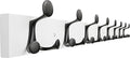 SKOLOO 43-Inch White Wood Coat Rack Wall Mount with 8 Triple Hooks - Ideal for Family Entrances, Classrooms, and Pet Supplies Storage - Perfect Coat Hooks for Wall